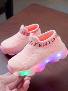 Zapatillas casual para niños con luces LED - Rosa vieja - Ver 5