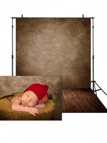 Sfondo fotografico in vinile morbido di 150x210 cm con muro marrone e pavimento in legno per servizi fotografici di neonati, ritratti astratti e accessori per fotografi