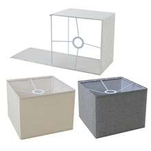 2件方形布艺台灯灯罩，酒店民宿居家卧室装饰落地灯灯饰配件吊灯外壳台灯罩壁灯灯饰外壳可拆卸布艺灯罩布艺灯罩10.2英寸X10.2英寸X7.8英寸 - 彩色 - 查看 1