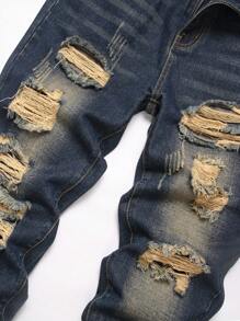 Jeans casual elastici con effetto vissuto, adatti per ragazzi e adolescenti, da indossare in tutte le stagioni