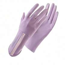 1 Pair Women Thin Sunscreen UV Protection Gloves, Silky Fingerless Gloves With Touchscreen Capability, Anti-Slip And Long Design For Cycling, Driving