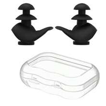 2pcs Reusable Silicone Swimming Ear Plugs, Comfortable Soft Triple-Layer Shark Fin Design, Suitable For Swimming, Surfing, Snorkeling, Shower, Pond And Beach Water Sports - Random Style - Christmas Gift