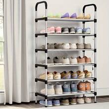 1pc Stainless Steel Multifunctional Multi-Layer Shoe Rack - Sturdy And Durable, Easy To Assemble, Independent Storage Rack, Space Saving Storage Rack, Suitable For Corridors, Bedrooms, Offices, Etc. - 四層鞋架 - 查看 7