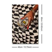 1pc Frameless Vintage Martini Cocktail Wine Wall Art Poster Canvas Print Minimalist Bar Cart Art Aesthetic Decor Painting For Kitchen,Living Room,Dining Room,Modern Home Decoration