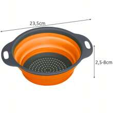 Colador plegable, colador plegable de silicona con asas de plástico, colador de cocina plegable para drenar pastas, frutas, verduras, coladores de silicona y coladores de alimentos, cestas de drenaje de filtro plegables, colador de cocina para lavar platos.