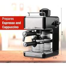 Koblenz Cafetera Espresso y Cappuccino, 4 Tazas, 3.5 Bares de Presión, Potencia de 800, Sistema de Espuma para Café Cappuccino, Color Negro con Acero Inoxidable, -650 EIN, 00-0603-00-1 - Moderno - Ver 6