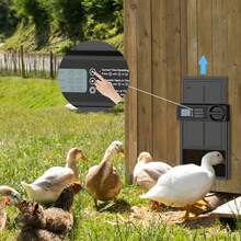 1pc Automatic Coop Door, Waterproof Coop Door, Battery Operated, Automatic Light Sensitive Coop Door Opener With Sensor, Electric Coop Door With Anti-Trap Design, Automatic Opening And Closing Coop Accessories For Safe Chicken Farms