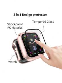 4 pièces/set Boîtier de montre intégré en PC + verre trempé pour hommes et femmes, coque de protection mode anti-chute, pour Coque 38/40/41/42/44/45/46/49mm, pour Series Ultra/SE/10/9/8/7/6/5/4/3/2/1, accessoires de boîtier de montre intelligente