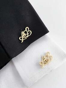 Personalisierte 1 Paar Initialen Manschettenknöpfe, personalisierte Monogramm-Manschettenknöpfe aus Edelstahl für Paare/Liebende/Ehepartner für Herren Formalhemden, Vintage, Lässig, Hipster, Old Money, Stilvoll, Niedlich, Individuell, Personalisiert, Einzigartig, Maßgeschneidert, ideale Geschenke für ihn, ideale Geschenke für sie, Freund, Freundin, Familie, Freunde, Großeltern, sie, für Jahrestage, für Geburtstage, für Hochzeiten, für Abschluss, für Einweihung, zarte Romantik, urbaner Chic, Neujahrsglamour - Verschiedenfarbig - Übersicht 15