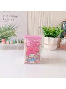 Sanrio 1 pieza Soporte de bolígrafos con pompones de estilo de dibujo animado japonés Kuromi, organizador de escritorio soñador, soporte para pinceles de maquillaje, caja de almacenamiento de artículos de papelería, útiles escolares, de vuelta a la escuela