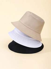 1pc Solid Color Wide Brimmed Sun Visor Bucket Hat - Lightweight, Polyester Fabric, Suitable For Outdoor Travel, Hiking And Sports, Fashion Bucket Hat, Lightweight Cap (Lined In Plaid Pattern, Not Black)