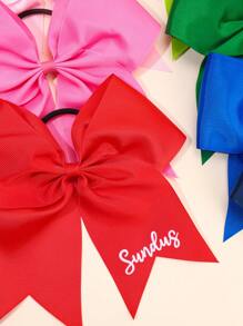 1 pieza Moño grande personalizado para porristas niñas con nombre personalizado, soporte para cola de caballo de cinta gróngrain, moños de porristas, bandas elásticas para el pelo para bebés, niñas, adolescentes y porristas universitarias