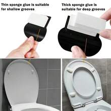 2个装马桶座增高器，自粘式马桶座升降把手，粘性马桶座升降手柄，避免接触马桶盖把手，适用于办公室、家庭、酒店等场所的马桶升降工具。浴室装饰、浴室用品、浴室配件。