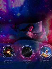 1pc Galaxy Projector, 360° Rotating Astronomy Planetarium Lamp, Bedroom Night Light, Valentine's Day Gift, Wedding Decor - Multicolor - View 5