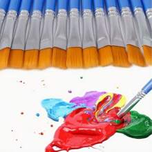 16.5cm Nylon Tip/Flat Brushes, Watercolor Pens, Acrylic Paint Art Brushes, Graffiti Pens, Suitable For Mobile Artists, Art Students, Students, Office School Supplies, Birthday Gifts-Random Color Style