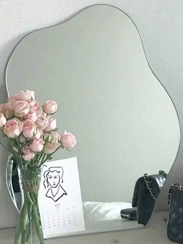 1PC Acrylic Cloud Shape Asymmetrical Bathroom Shatterproof Mirrors, Non Glass Wall Mirror Decor For Bedroom, Living Room, Dressing Table, Toilet And Washbasin Room Decor Wall Decor Wall Sticker Sticker Stickers