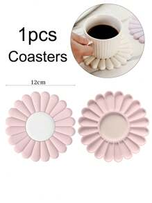 1pc Silicone Trivet Mat Non-Slip & Heat Resistant Hot Pads For Kitchen Countertop Perfect Trivet For Hot Dishes Modern Design Pots & Pans Holder Chic Daisy Flower Silicone Table Mats Heat Resistant, Easy Clean Coasters & Pot Holders