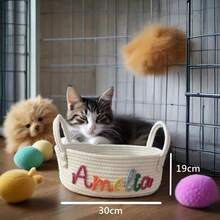 Personalized Dog Toy Basket Custom Pet Name Treat Bin Puppy Treat Basket New Puppy Gift Custom Puppy Name Toy Crate Dog Organizer - White - View 11