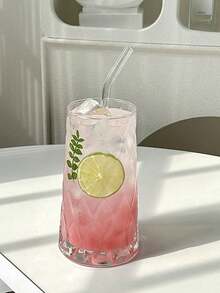 1 pièce, Verre en verre à motif diamant de 480 ml, Verre à eau élégant, Verre à jus à tige haute, Convient pour les boissons d'été, Tasse à boisson transparente, Verre à boire gracieux, Applicable pour le café glacé, le thé au lait, les cocktails, Un cadeau unique pour les adultes, les femmes, les amis, Convient également pour le bar à la maison, les fêtes, les fournitures scolaires. - Multicolore - Voir 6