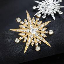 1 件时尚简约八角星星月胸针，锌合金服装衬衫防曝光翻领别针包帽配饰，适合日常佩戴背包学校万圣节珠宝服装配饰包饰办公室配饰 - 胸針 - 查看 8