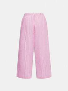 Celana Kotak-kotak Ukuran Besar Musim Semi/Panas 2026, Celana Pantai Gaya Bohemian, Perayaan Festival Musik Ibiza, Gaya Derby Day - Hot Pink - View 4