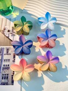 6pcs Flower Hair Clips - Suitable For Thick Hair, Strong Grip, Hawaiian Style, Adorable Hair Accessories, Thin Hair Purple Flower Claws, Women And Girls Holiday Gift Hair Styling, 6pcs Large Colorful,Flower Claw Hair Jaw Clip Hair Clamps Hair Clutch Hair Catcher Clip, Beach Accessories, Claw Clip Fall Winter For Vacation Outfits Woman