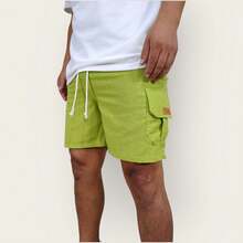 Kit 4 Bermuda Cargo Linen Premium Shorts Mauricinho Men's Casual Basic Comfortable Leather Label Detail - 彩色 - 查看 7