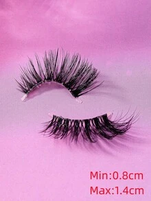 7 Pairs Half Eyelashes, Faux Mink Lashes , Transparent Stalk , Reusable Natural Fluffy False Eyelashes Extension - Black - View 6