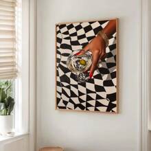 1pc Frameless Vintage Martini Cocktail Wine Wall Art Poster Canvas Print Minimalist Bar Cart Art Aesthetic Decor Painting For Kitchen,Living Room,Dining Room,Modern Home Decoration