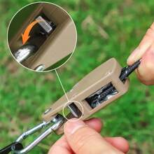 1pc, Four Meter Portable Adjustable Fixed Tent Height Tie Rope, Pulley Camping Rope, Canopy Windproof Rope Pulley Tensioner Adjuster Reflective Rope Hook, Outdoor Camping Tent Rope Pulley Adjustment Buckle, Used For Quick Setting Of Canopies, Canopies, Kayaks And Canoes, Outdoor Tents, Pet Towing Rope (Actual Packaging Does Not Match Picture)