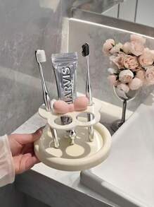 Simple Acrylic Toothbrush Holder, Countertop Bathroom Organizer Rack For Electric Toothbrush, Toothpaste, Compact & Portable