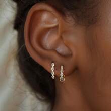 1 PC/Pair Fashion 925 Sterling Sliver Zirconia Simplicity Hoop Earring For Women Fine Jewelry Party Birthday Gift Daily Wear