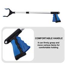 32" Extra-Long Foldable Reacher Grabber Tool - Anti-Slip Magnetic Tip & 360° Rotating Jaw Lightweight Handy Trash Claw Grabber For Orchard, Seniors, Home & Commercial Cleaning - Collapsible Design For Easy Storage (Blue)