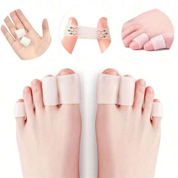 6 piezas/3 pares de separadores de dedos de silicona transparente y blanca transpirables | Adecuados para sandalias y zapatos deportivos | Diseño antideslizante | Tamaño personalizable | Ideal para actividades deportivas, medicina deportiva, equipo deportivo de protección, férulas para dedos, excelente para Navidad, perfecto para Acción de Gracias