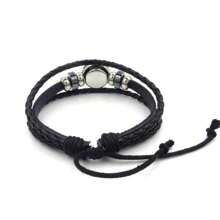 Zodiac Signs Spirit Bracelet Zodiac Bracelet For Women Men Adjustable 12 Constellation Bracelet Multilayer Zodiac Black Leather Bracelets Zodiac Sign Wrap Bracelet For Women Men Birthday Jewelry