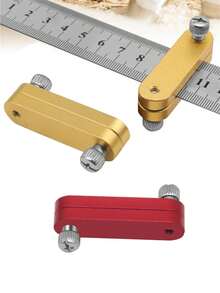 Aluminum Adjustable Ruler Stop Block Limit Block Ruler Positioning Block Easy To Use, Ruler Scriber Steel Ruler Ruler Positioner For Precision Woodworking And Marking - Multicolor - View 1