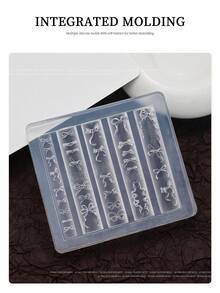 3D Silicone Nail Mold - Pearl Chain Necklace, Line, Cartoon Bowknot, Flower Carving, Skirt, Wing Design, Essential For Nail Technicians,Nail Supplies,Nail Tools,Nail Art Tools,Back To School,Nails,Nail Tools For Press On Nails - Multicolor - View 5