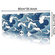 1 Large Blue Wave Gaming Mouse Pad, Available In 5 Sizes - Blue - View 12