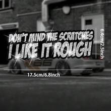 别介意划痕闪光贴纸 - 可重复使用的自粘卡通设计不对称形状贴纸，适用于汽车、卡车、摩托车、笔记本电脑，无残留贴纸，鲜艳的文字图案，无残留贴纸 - 均碼 - 查看 9