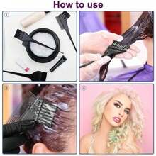 Set di 4 pezzi per tintura capelli, set composto da ciotola per tintura olio, set di tintura nera, set di pennello e ciotola per acconciatura, 1 paio di guanti per tintura capelli, accessori professionali per tintura capelli, più 1 flacone spray continuo ad alta pressione da 200ml per tintura capelli, set per tintura capelli (fai da te, Ognissanti, feste di Ognissanti, Ognissanti), ritorno a scuola, articoli essenziali per viaggi e vacanze, accessori per capelli per donne