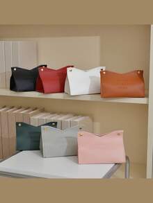 Minimalistisch & modischer Happy Muster Kunstleder Taschentuchbox, nordischer Stil Leder Taschentuchbox, nordischer Ins Leder Taschentuchbox, Nachttisch Hochwertige Taschentuchbox, luxuriöse kreative Taschentuchbox, geeignet für Zuhause, Wohnzimmer, Badezimmer, Schlafzimmer, Hotel und Auto Taschentuch Aufbewahrung Dekoration - Verschiedenfarbig - Übersicht 3