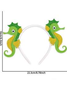 1 pieza Diadema con diseño de animal marino de dibujos animados, tocado del mundo submarino, decoración para fiesta de cumpleaños con diseño de tiburón y delfín, accesorio de cabello lindo