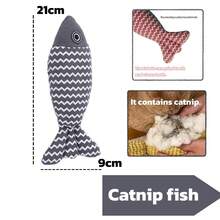 【猫玩具 狗玩具 鱼形 3色】宠物玩具 仿真亚麻鱼玩具 跨境货源 猫咪自玩玩具 猫薄荷耐咬逗猫棒 宠物用品