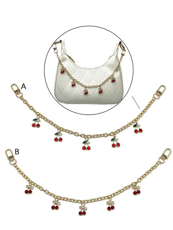 سلسلة معدنية مع قلادة بتصميم الكرز للموضة، بسيطة وأنيقة، إكسسوار شيك، جوتي