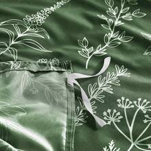 Duvet Cover King Size, Reversible Floral Lavender Duvet Cover Set With Zipper Closure, 3 Pieces Botanical Patterns Soft Microfiber Bedding Set (90"X104", 2 Pillow Cases 20"*36") - 01- 深綠色葉子(無被子) - 查看 5