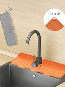 1pc Thick Silicone Faucet Splash Guard, Kitchen Sink Mat; Faucet Splash Cover Kitchen Items Kitchen Accessories Kitchen Tools