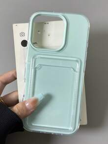 Minimalist Wallet Card Case Cardholder Phone Case 2-In-1 Candy Color Card Slot Phone Case, Suitable Compatible With Iphone 17 Pro/17 Pro Max/17 Air/17/16/15/14/13/12/11 Pro Max/16 Plus, Shock-Proof Transparent Soft Shell Spring Gift - Mint Green - View 4