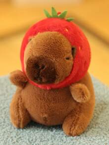 1 件水豚毛绒娃娃卡通钥匙扣吊坠，软毛绒娃娃背包吊坠，汽车包钥匙扣装饰礼品钥匙扣，水豚，水豚毛绒，水豚，钩针水豚，水豚包