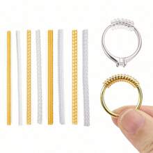 Set de 8 accesorios ajustadores de talla de anillo, ajustador de goma invisible y ajustable para anillos sueltos