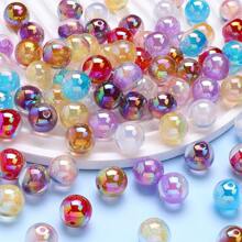 10-50pcs UV Electroplated Beads 8/16mm Mermaid Starry Sky Fine Glitter Round Beads For Bracelet Necklace DIY Jewelry Making, Phone Chain, Bag Chain, Keychain, Jewelry Accessories